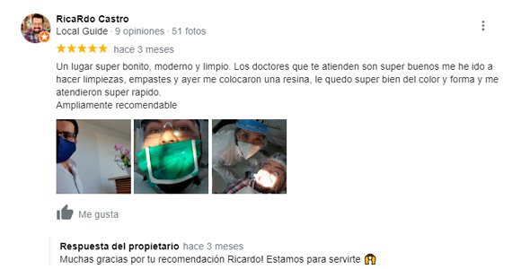 Comentarios en Google business